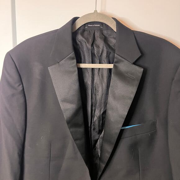 Pronto Uomo Black Wool Blend Tuxedo Blazer Sz 39R - Picture 3 of 12